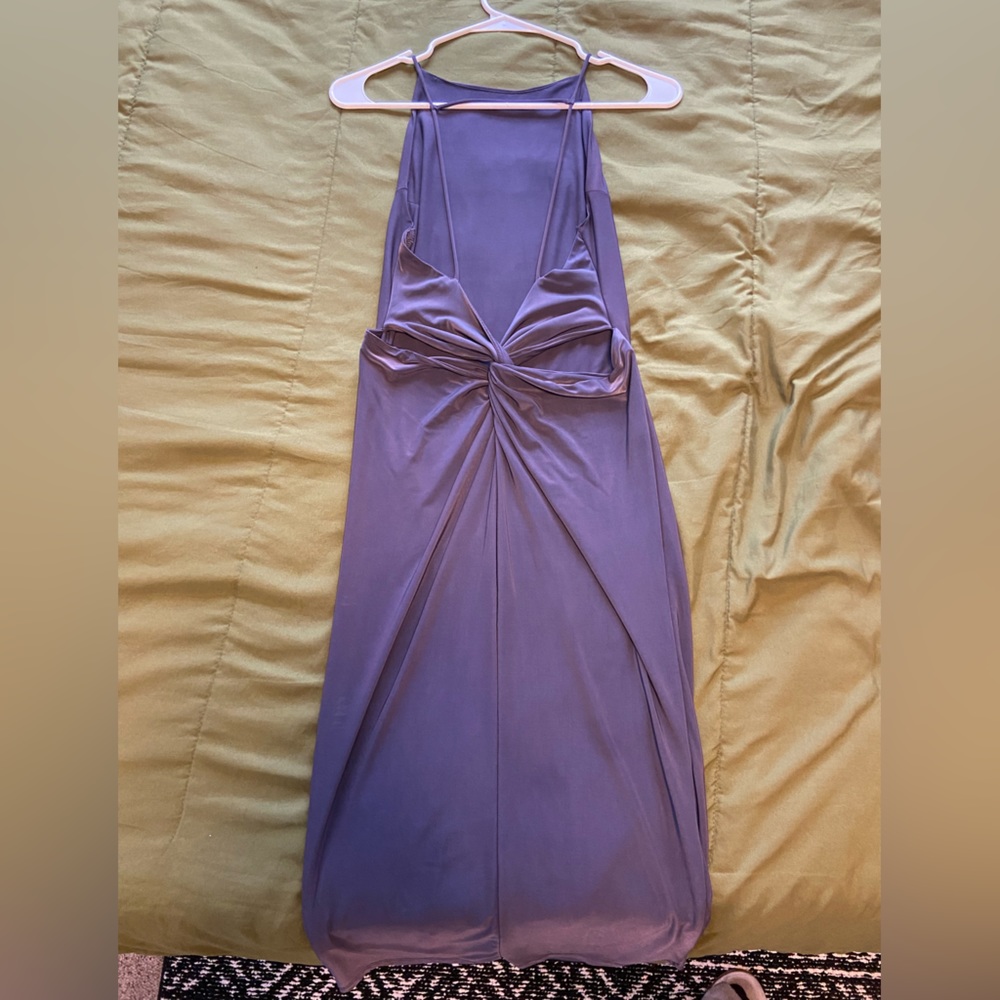 Grey open back dress